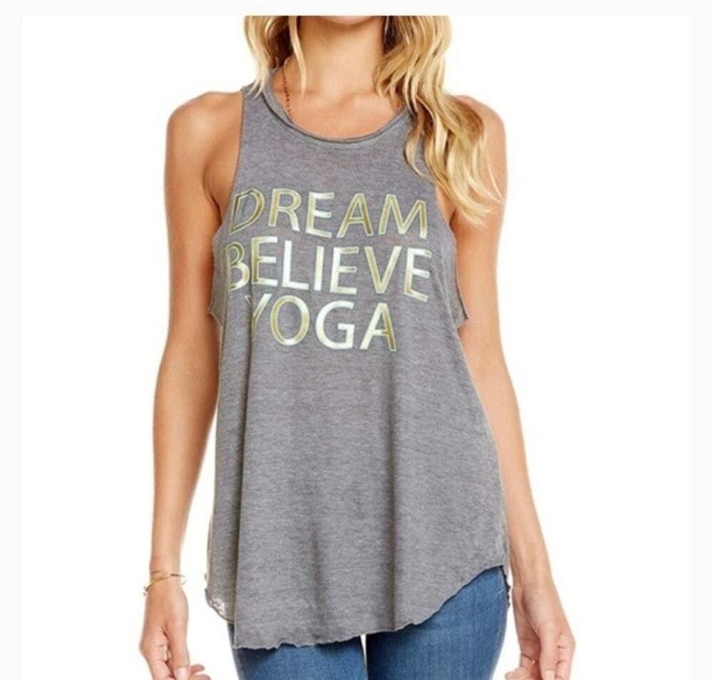 NWT  Chaser Tank Top "Dream Believe Yoga" Size M